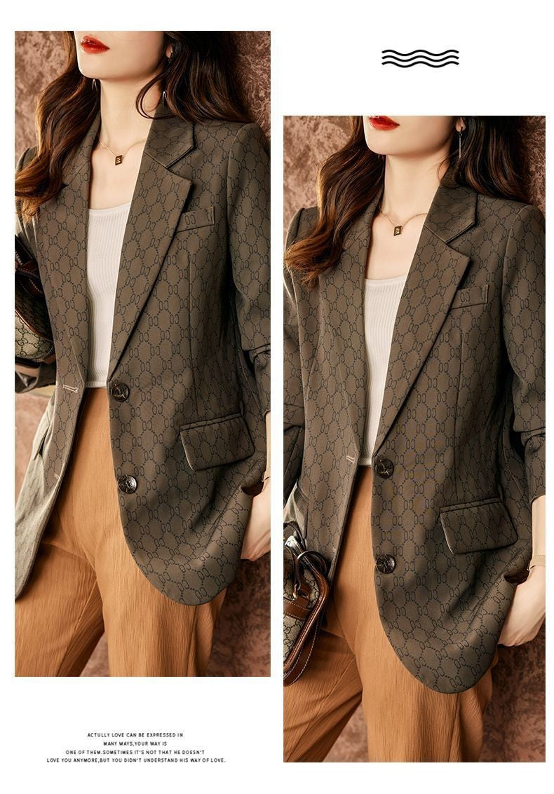 Blazers femininos da moda primavera e outono 2024 novo estilo feminino high end