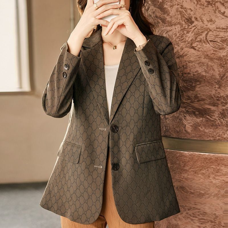 Blazers femininos da moda primavera e outono 2024 novo estilo feminino high end