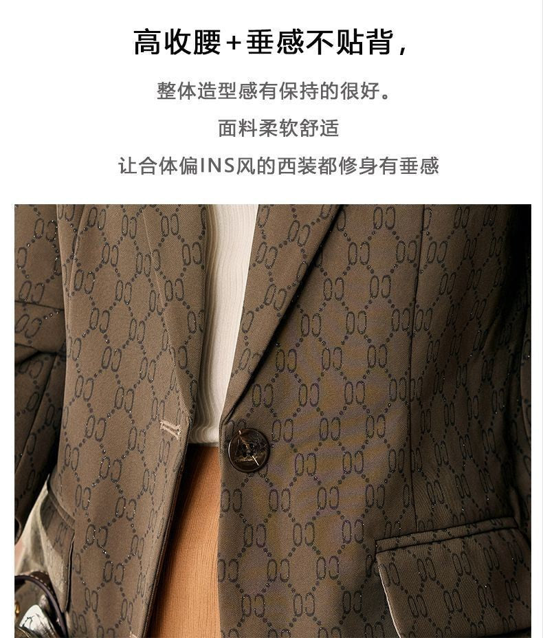 Blazers femininos da moda primavera e outono 2024 novo estilo feminino high end