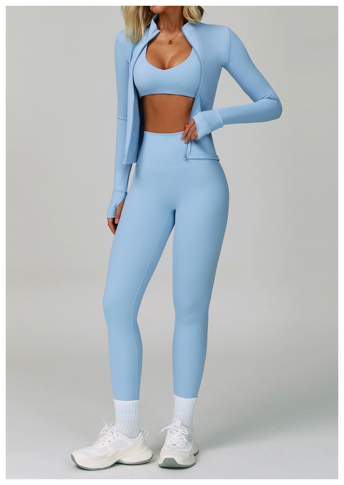 2-3 peças terno de yoga feminino agasalho sutiã esportivo cintura alta legging