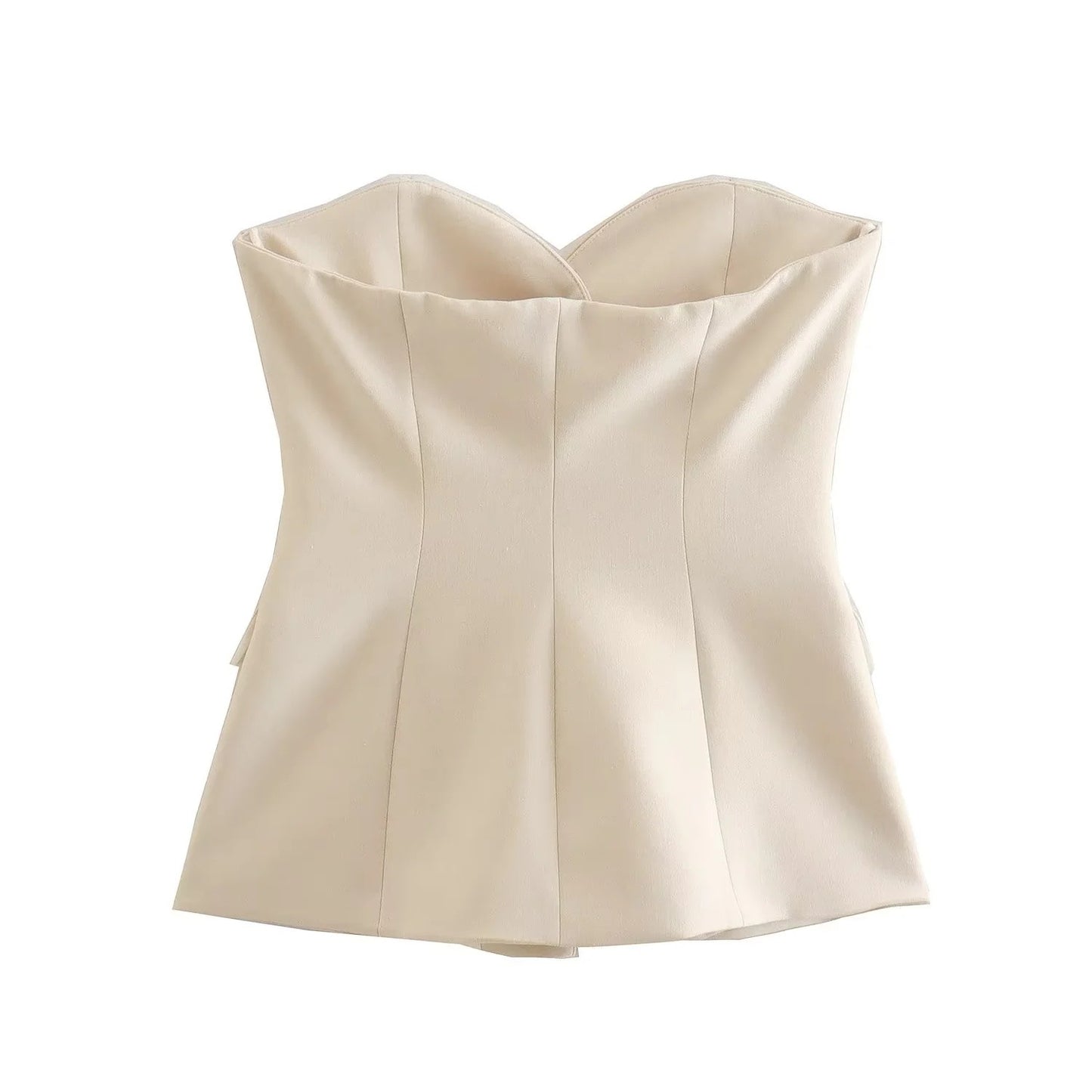 Trafza feminino elegante calça sólida terno botão frontal sem alças sexy reg