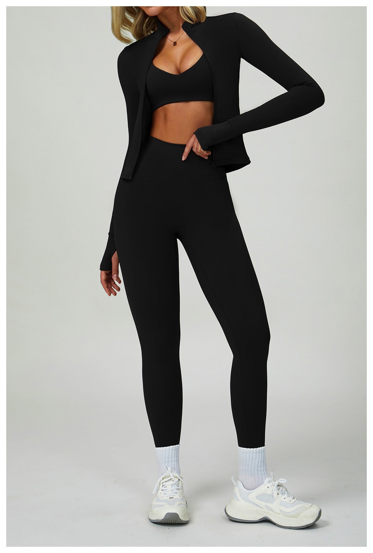 2-3 peças terno de yoga feminino agasalho sutiã esportivo cintura alta legging