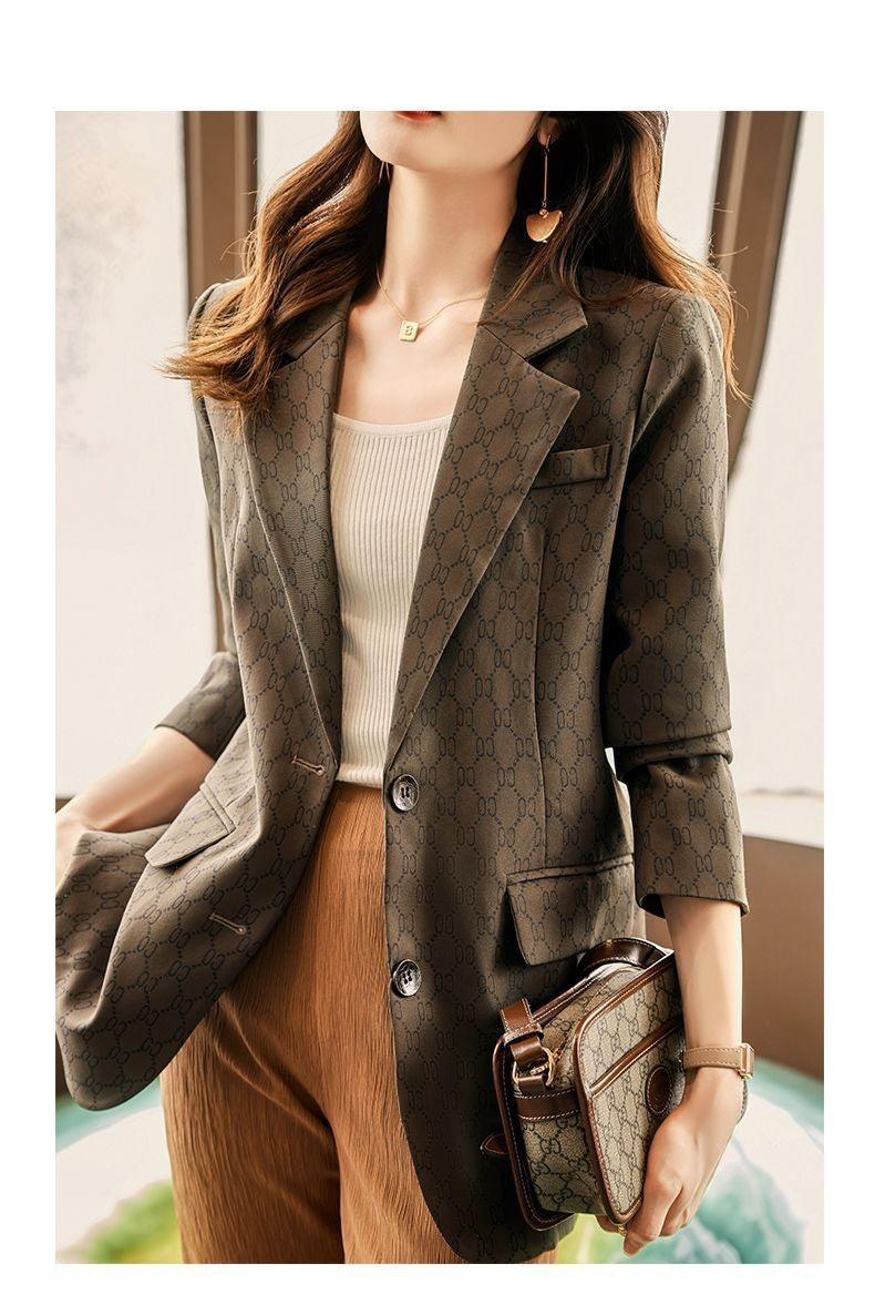Blazers femininos da moda primavera e outono 2024 novo estilo feminino high end
