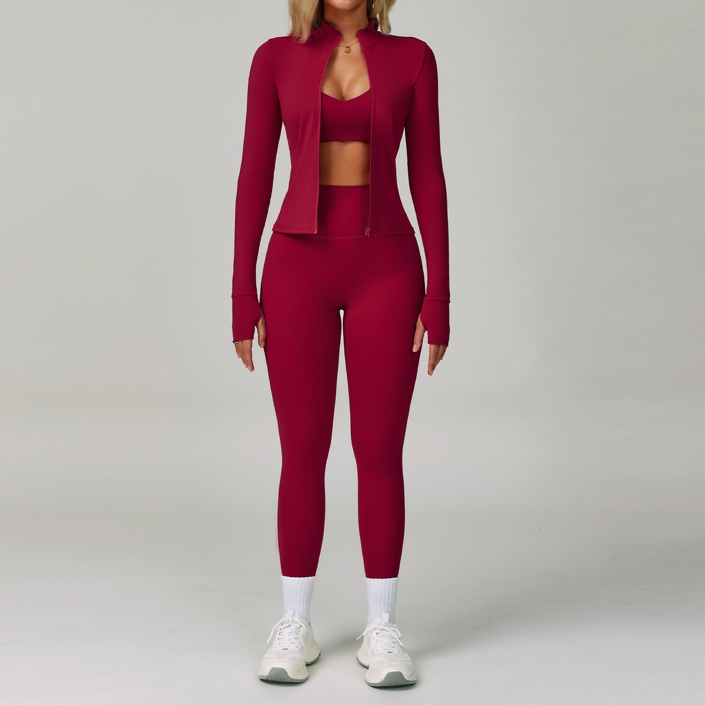2-3 peças terno de yoga feminino agasalho sutiã esportivo cintura alta legging