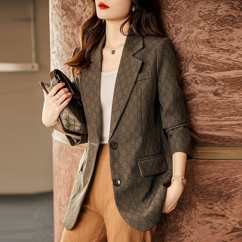 Blazers femininos da moda primavera e outono 2024 novo estilo feminino high end