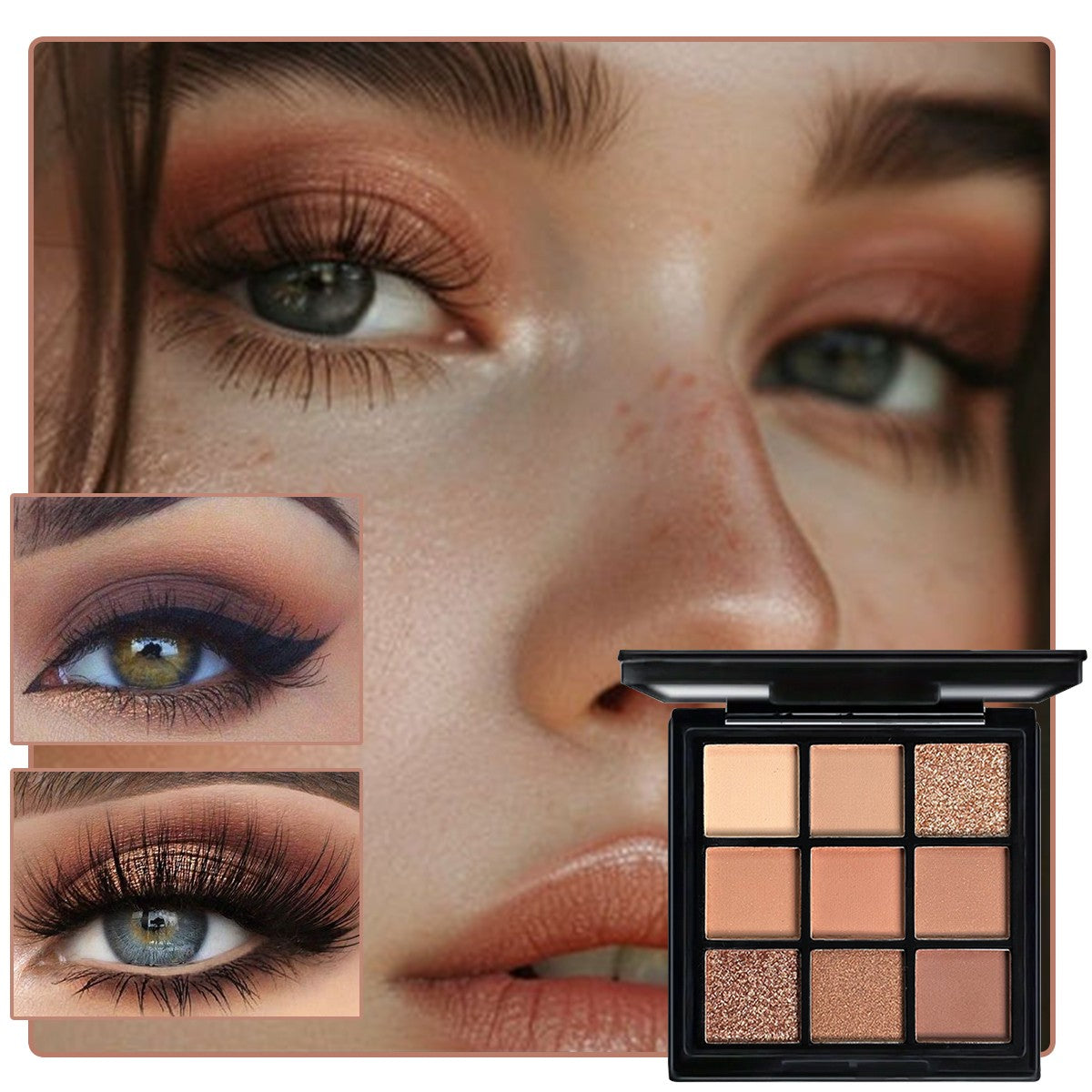 Paleta de sombras com 9 cores