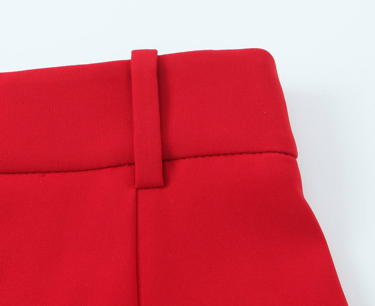 Trafza feminino romântico colete vermelho conjunto com decote em v com cinto ca