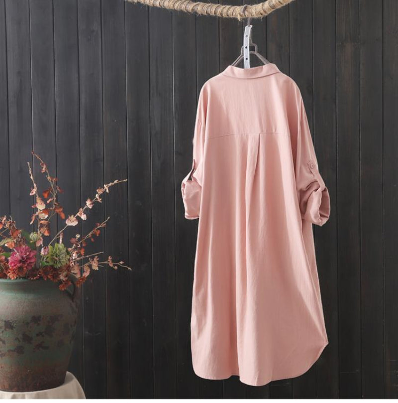 Moda coreana camisa branca feminina 2023 primavera verão solto solto midi camis