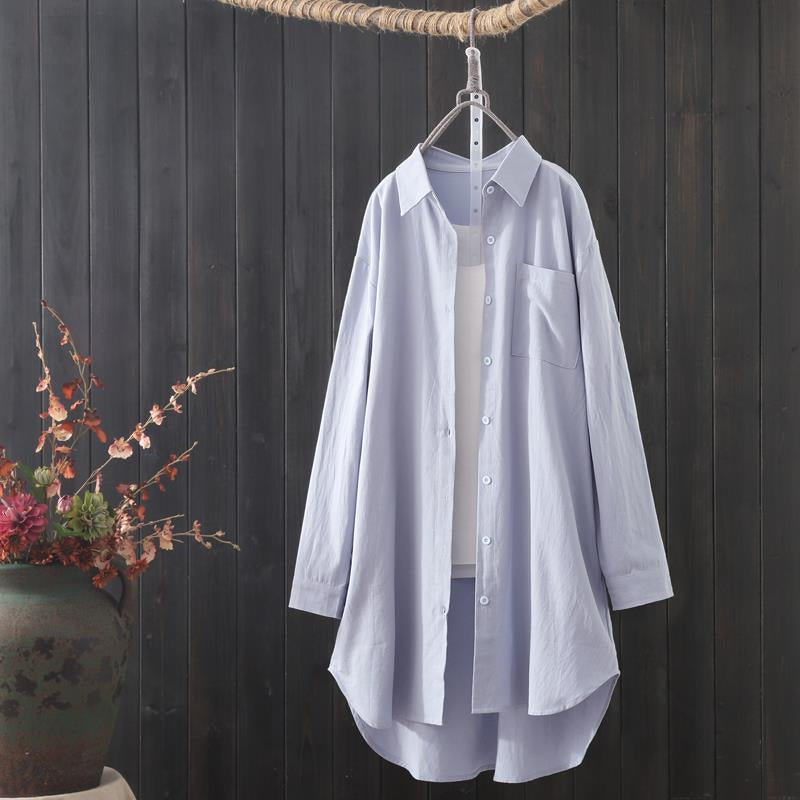 Moda coreana camisa branca feminina 2023 primavera verão solto solto midi camis