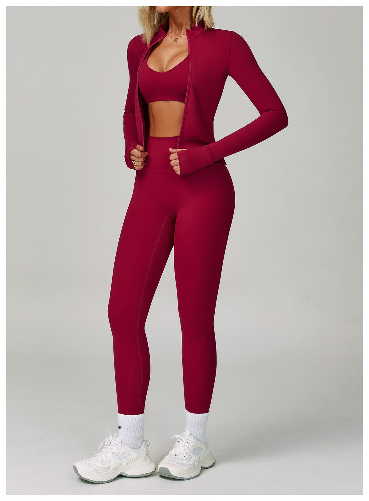 2-3 peças terno de yoga feminino agasalho sutiã esportivo cintura alta legging