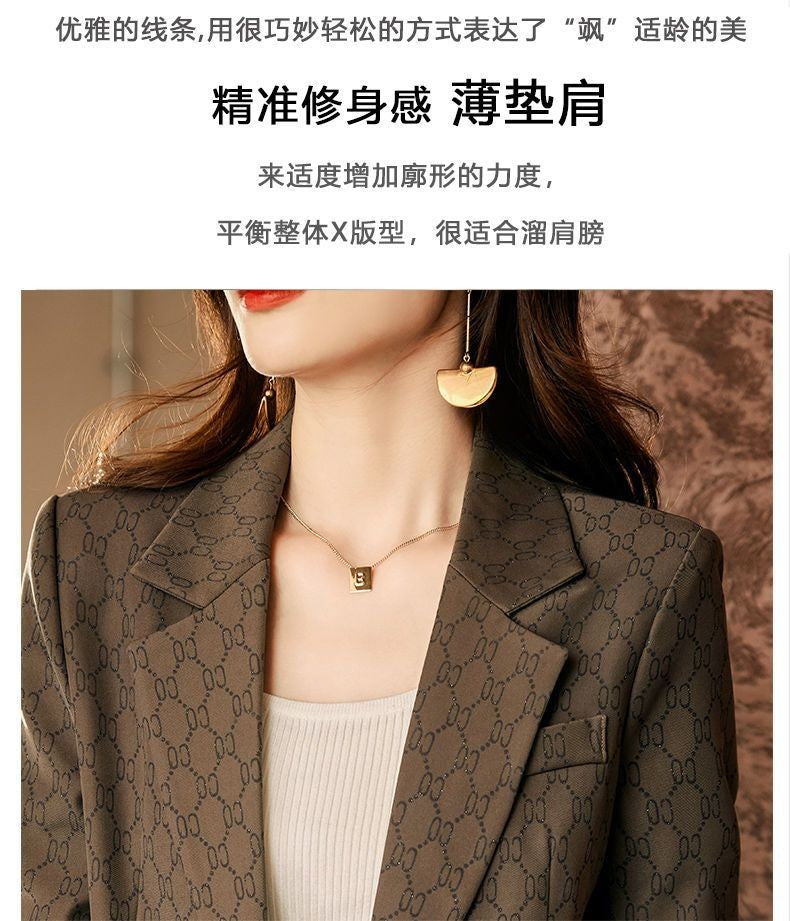 Blazers femininos da moda primavera e outono 2024 novo estilo feminino high end