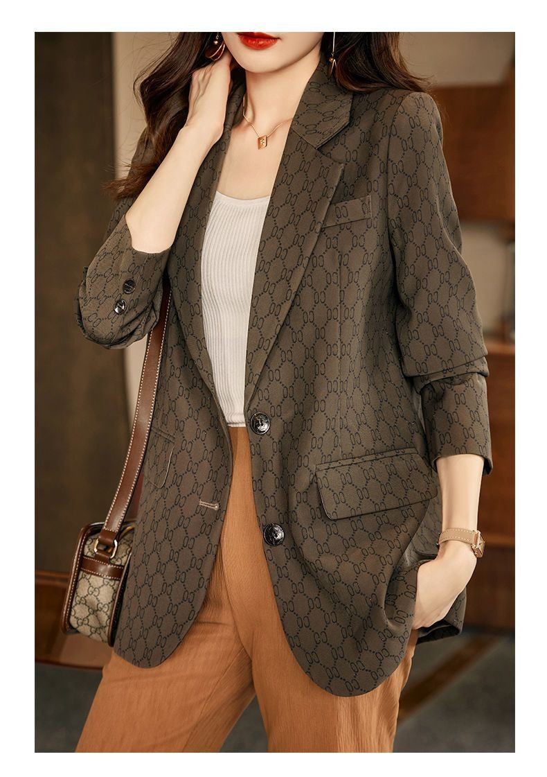 Blazers femininos da moda primavera e outono 2024 novo estilo feminino high end