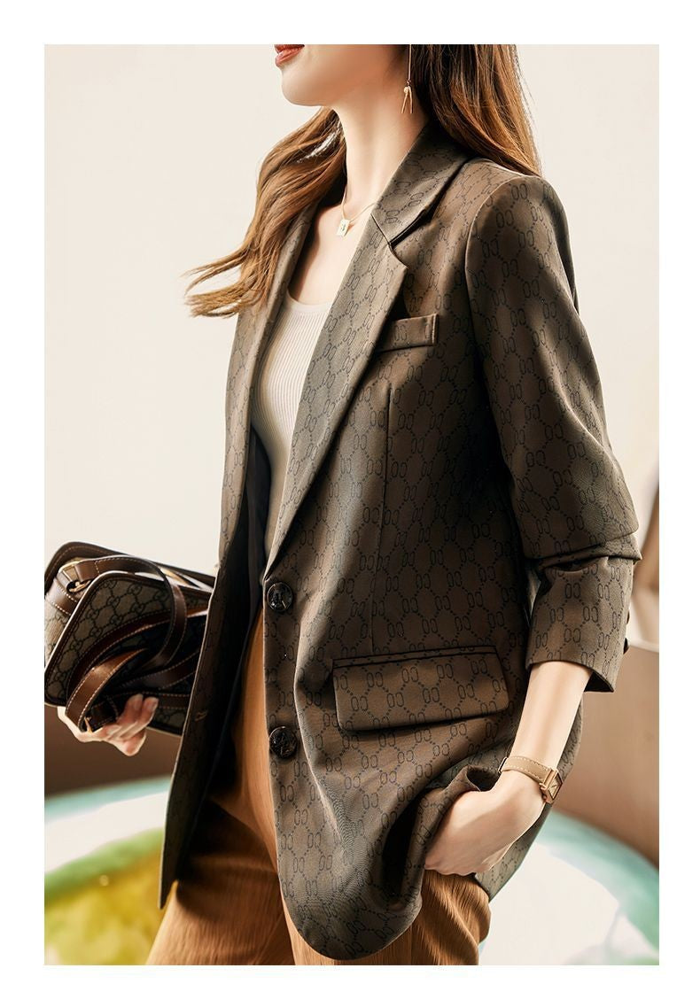 Blazers femininos da moda primavera e outono 2024 novo estilo feminino high end