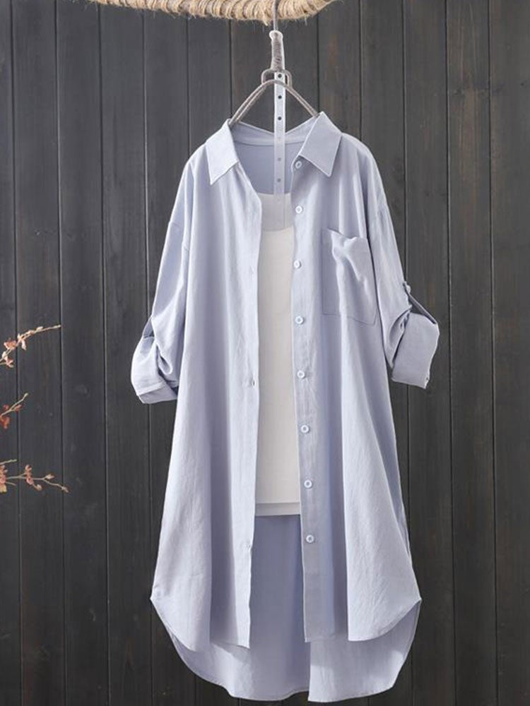 Moda coreana camisa branca feminina 2023 primavera verão solto solto midi camis