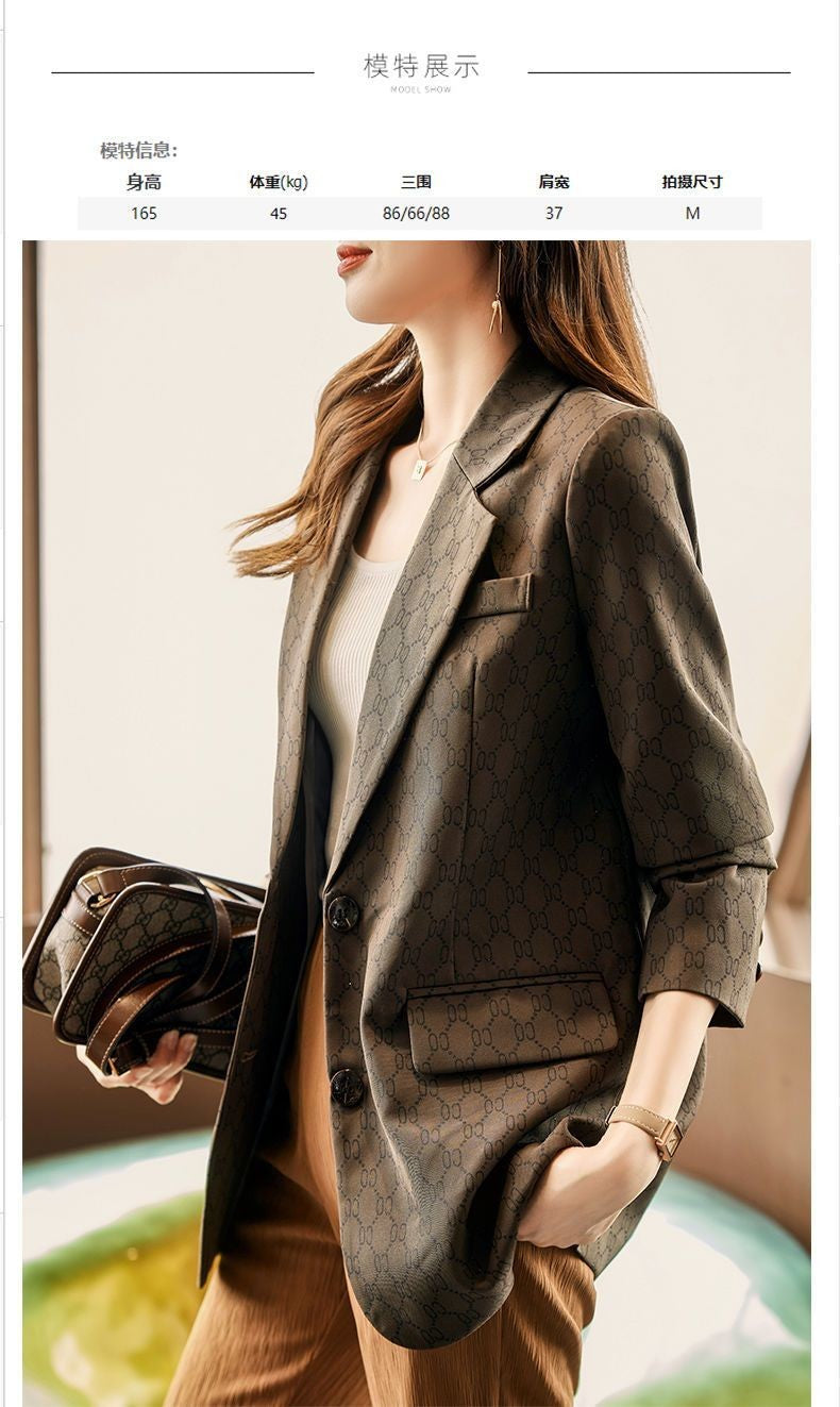 Blazers femininos da moda primavera e outono 2024 novo estilo feminino high end