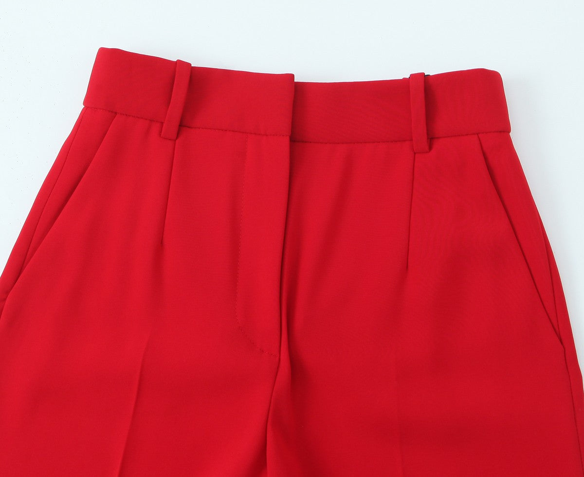 Trafza feminino romântico colete vermelho conjunto com decote em v com cinto ca