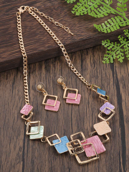 Moda simples gotejamento óleo geométrico conjuntos de jóias para acessórios