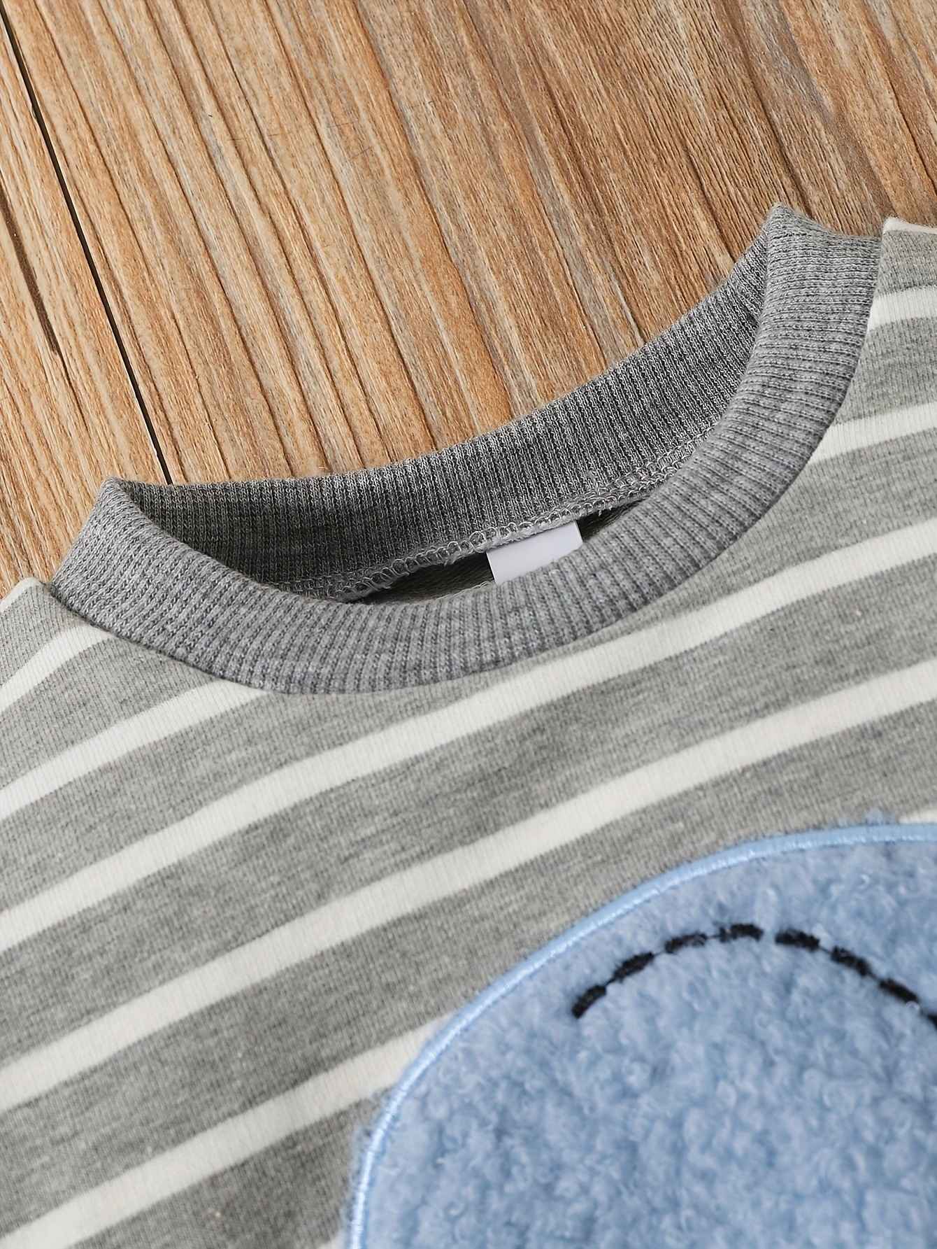 Conjunto de listras de elefantes para meninos e meninas, casual bonito estampado