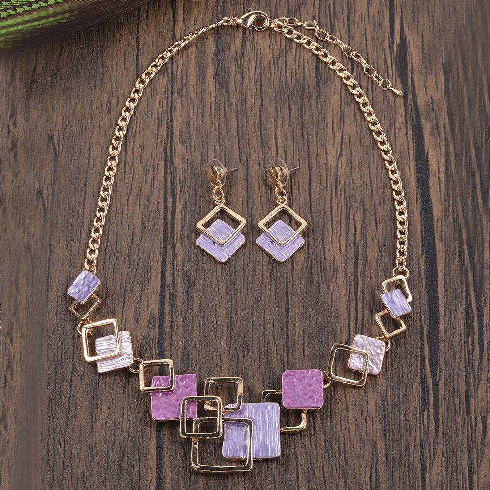 Moda simples gotejamento óleo geométrico conjuntos de jóias para acessórios