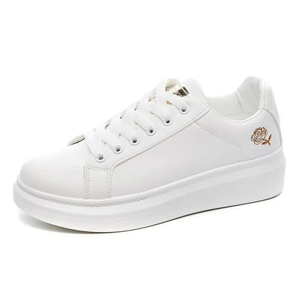 Sapatos 2025 mulheres corrida primavera outono moda branco treino bordado flor r