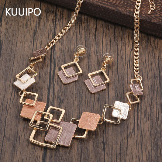 Moda simples gotejamento óleo geométrico conjuntos de jóias para acessórios