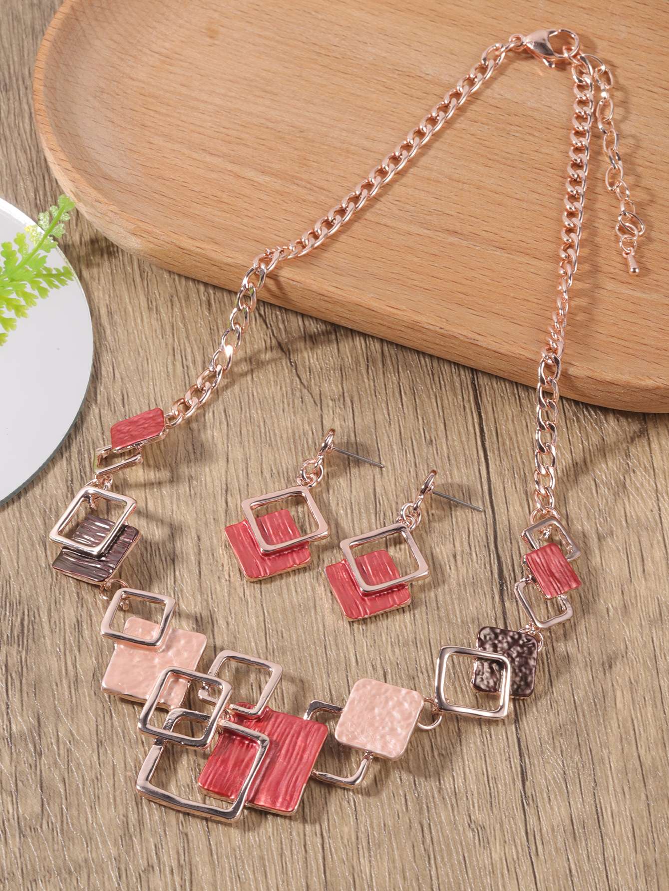 Moda simples gotejamento óleo geométrico conjuntos de jóias para acessórios