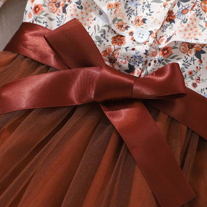 Novas crianças meninas vestido de manga longa primavera outono olhar cinto cria