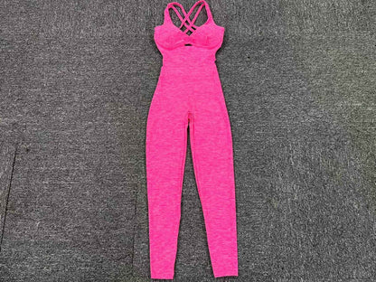 Mulheres ginásio macacão feminino conjunto de yoga treino terno de uma peça e