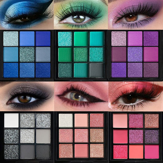 Paleta de sombras com 9 cores
