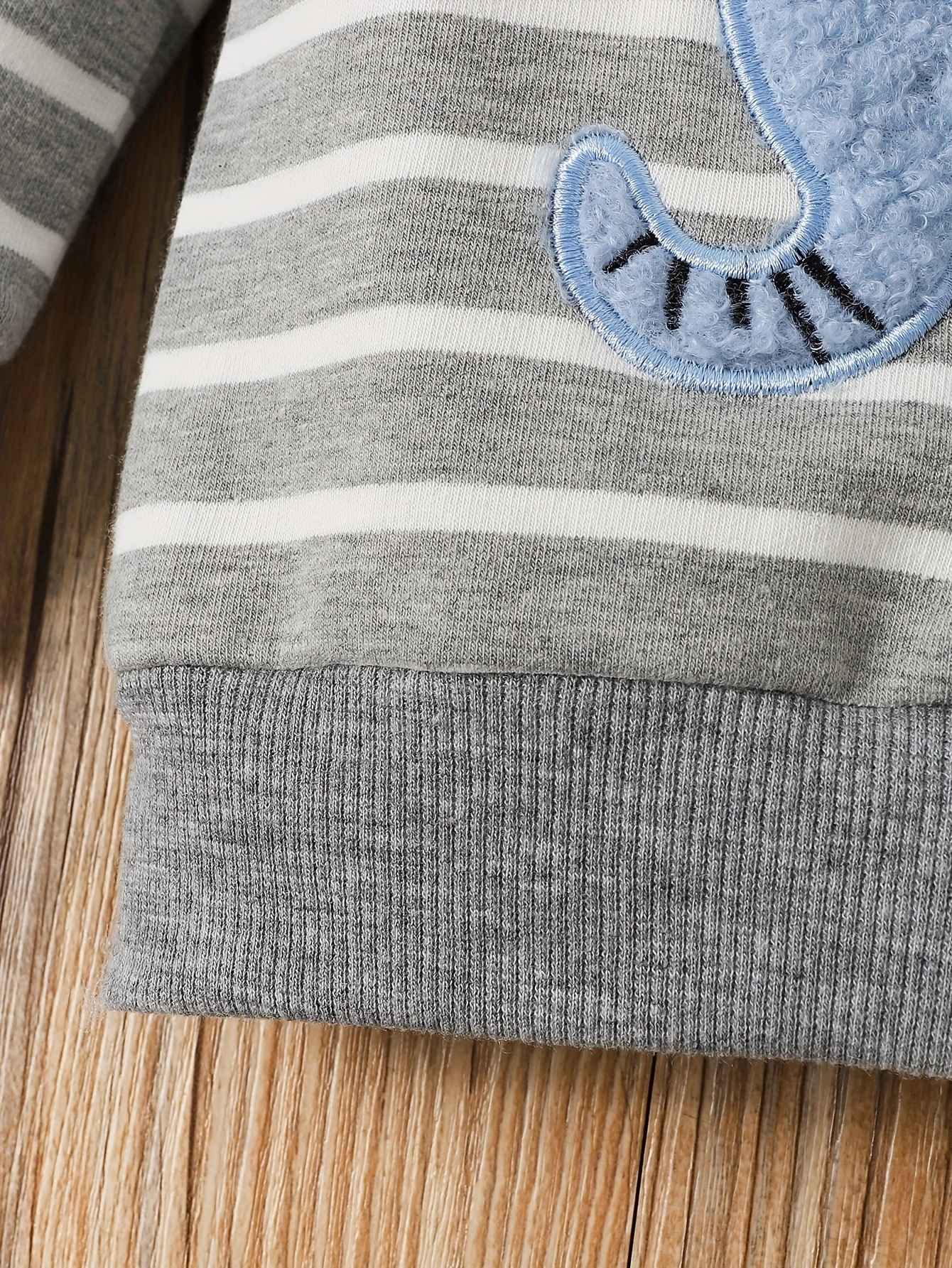 Conjunto de listras de elefantes para meninos e meninas, casual bonito estampado