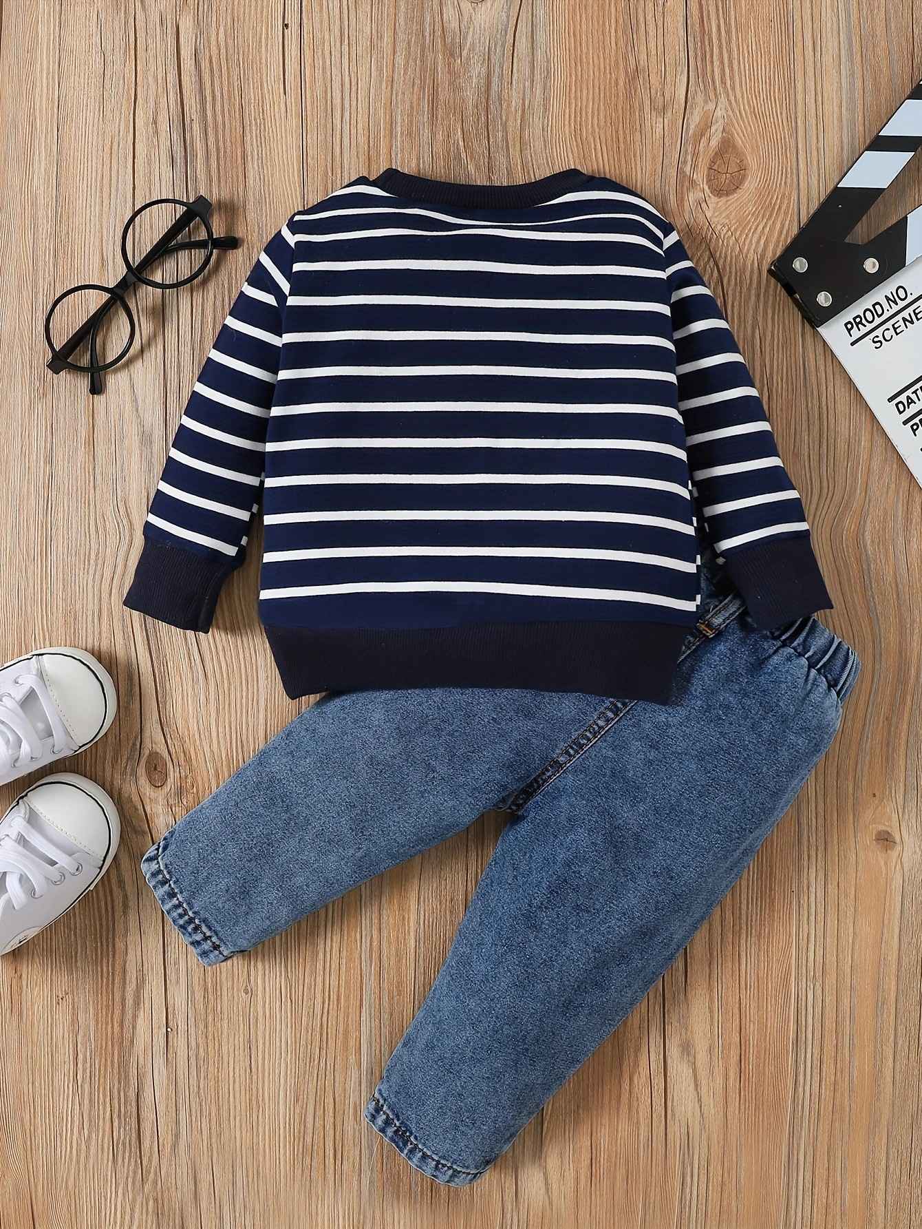 Conjunto de listras de elefantes para meninos e meninas, casual bonito estampado