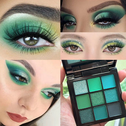 Paleta de sombras com 9 cores
