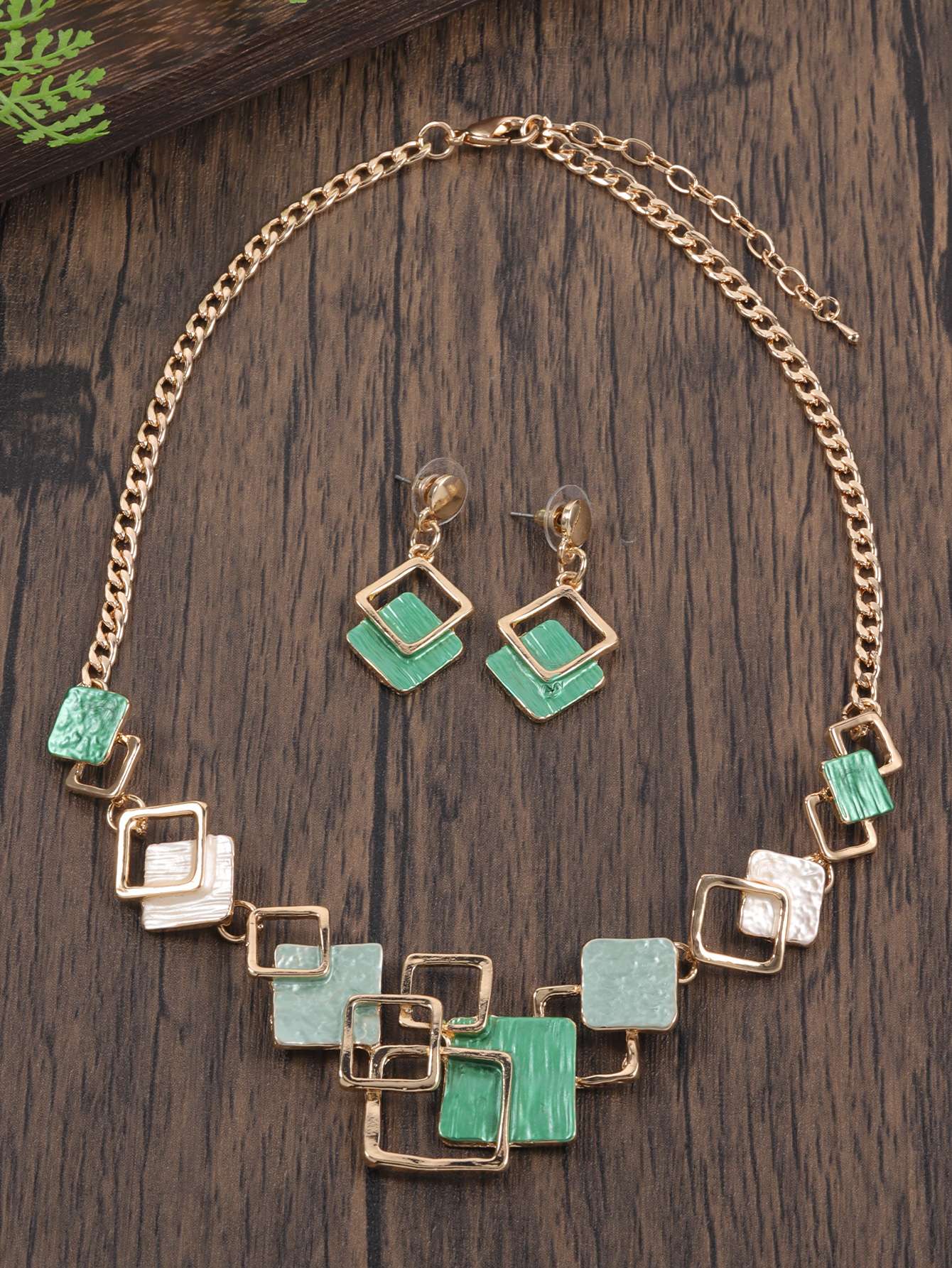 Moda simples gotejamento óleo geométrico conjuntos de jóias para acessórios