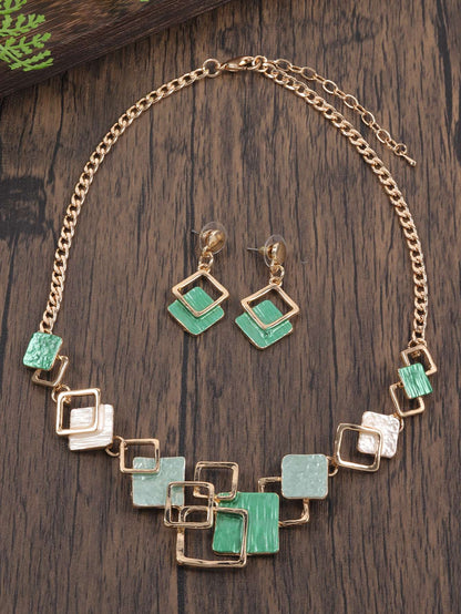 Moda simples gotejamento óleo geométrico conjuntos de jóias para acessórios