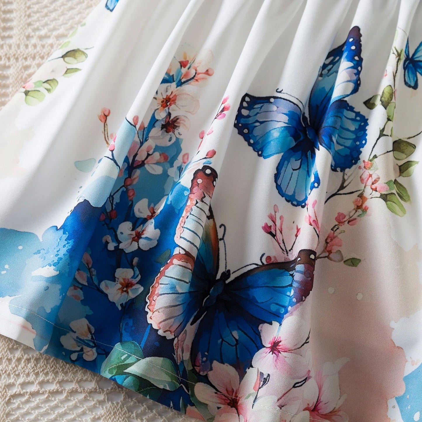 Vestido floral rosa preto para meninas de 3 a 8 anos, verão, roupas casuais par