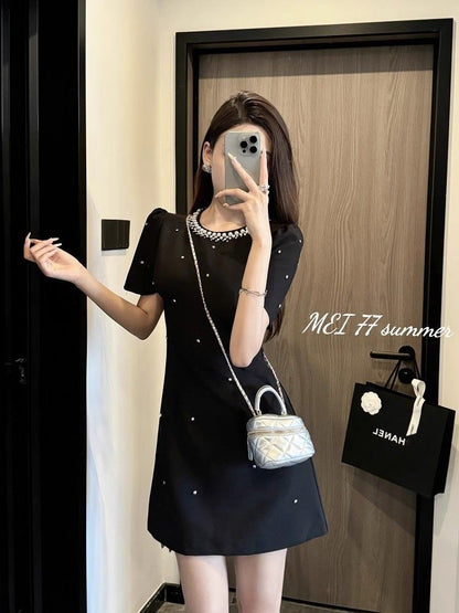 Diamante-in cintura elástica verão 2025 moda em torno do pescoço temperamento