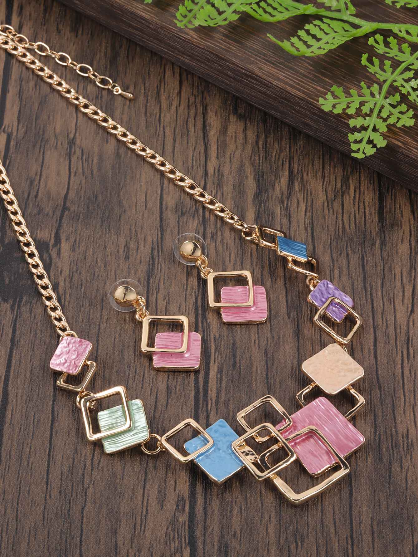 Moda simples gotejamento óleo geométrico conjuntos de jóias para acessórios