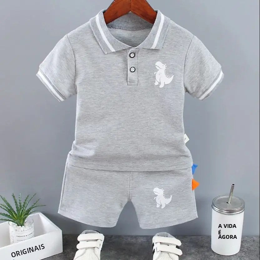 Bebê infantil menino definir roupas de verão casual esporte terno camisa polo