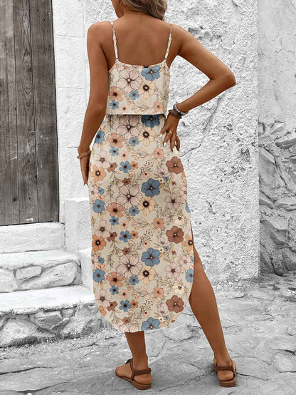 Colete camisola colorida meia saia conjunto de duas peças para o verão conjunt