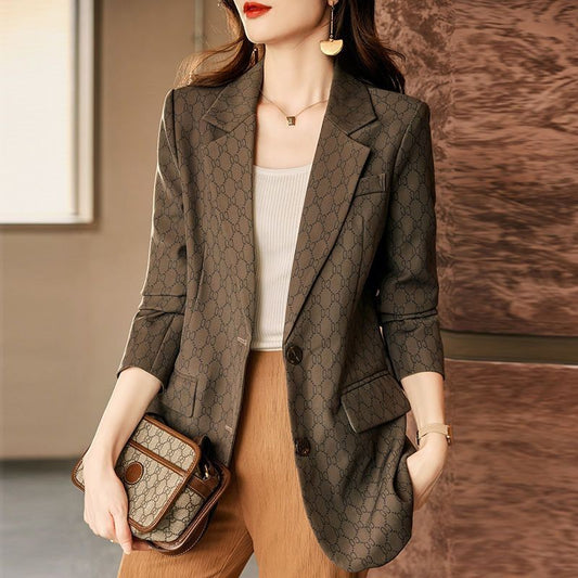 Blazers femininos da moda primavera e outono 2024 novo estilo feminino high end