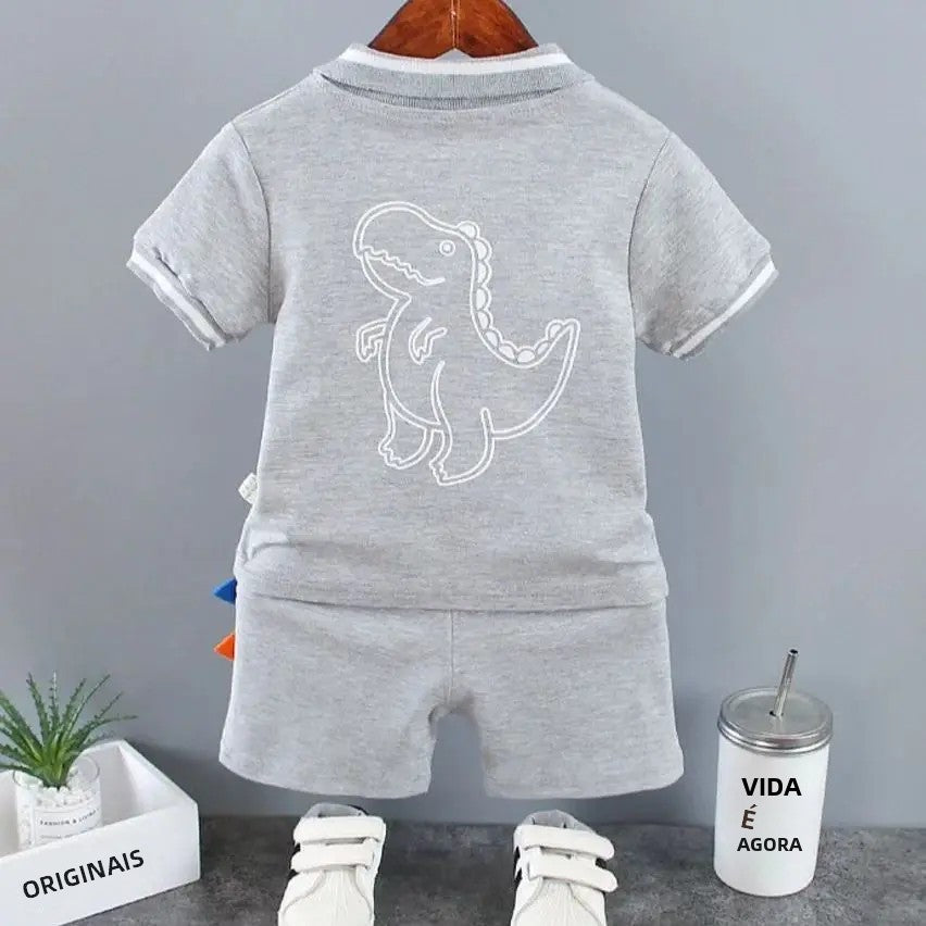 Bebê infantil menino definir roupas de verão casual esporte terno camisa polo