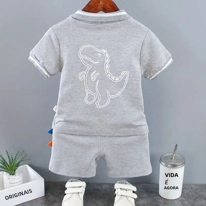 Bebê infantil menino definir roupas de verão casual esporte terno camisa polo