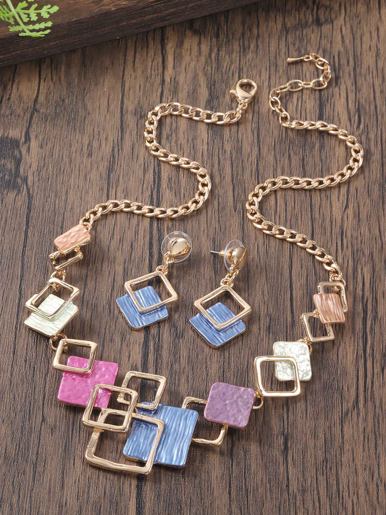 Moda simples gotejamento óleo geométrico conjuntos de jóias para acessórios