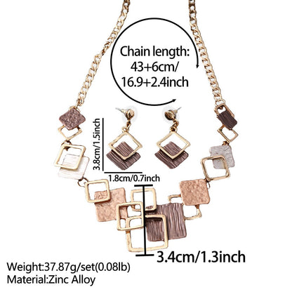 Moda simples gotejamento óleo geométrico conjuntos de jóias para acessórios