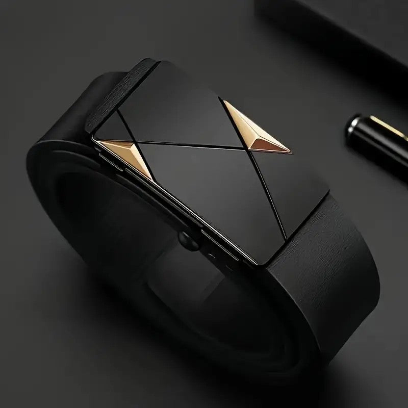 Cinto de couro PU masculino elegante – cintos da moda para vida diária, lazer