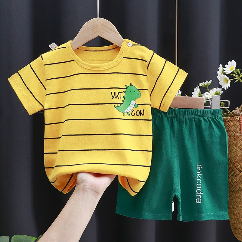 Crianças conjunto de roupas do bebê menino/menina camiseta + shorts roupas ver