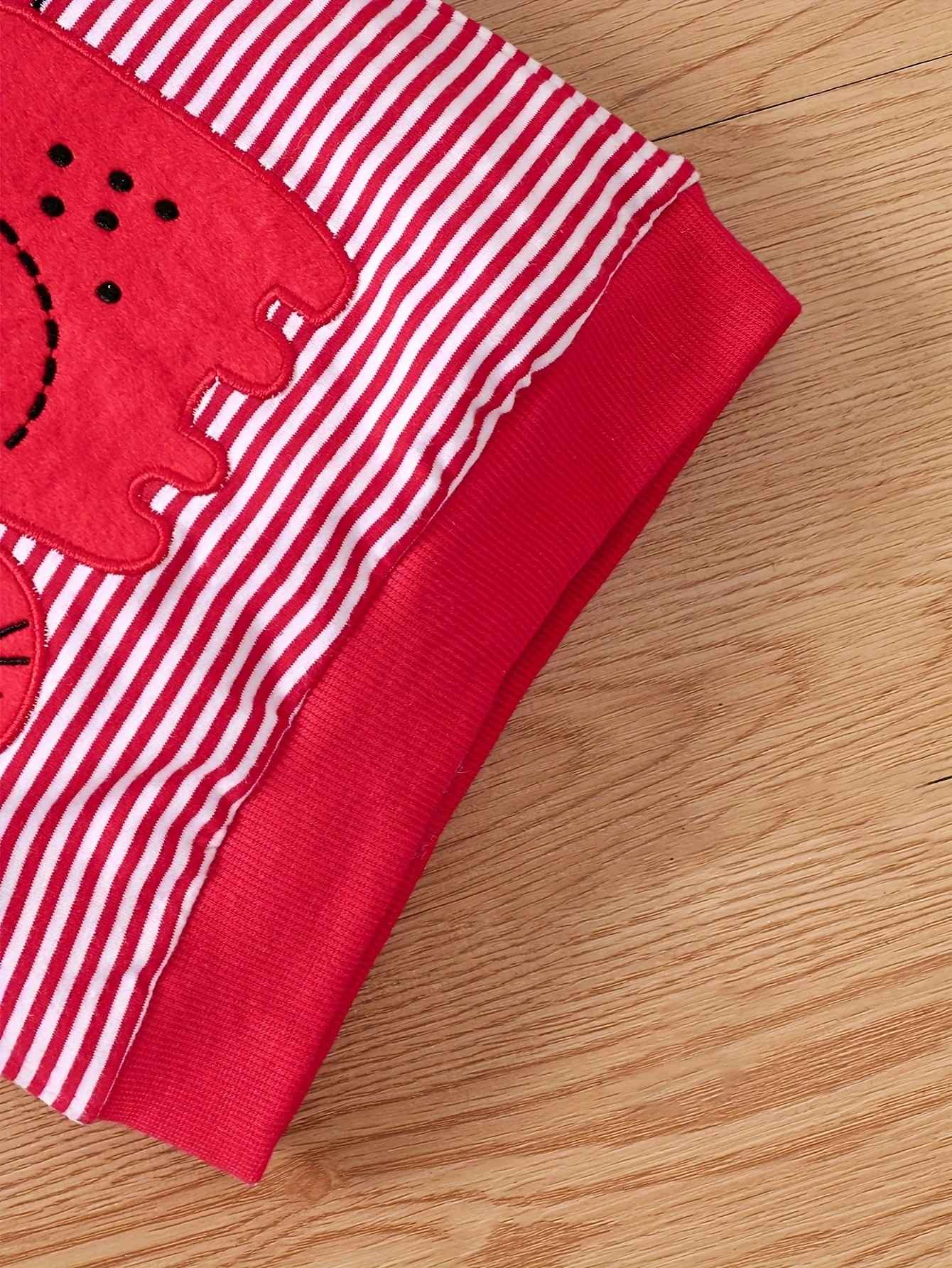 Conjunto de listras de elefantes para meninos e meninas, casual bonito estampado