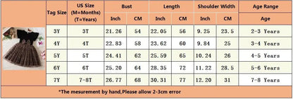 Vestido floral rosa preto para meninas de 3 a 8 anos, verão, roupas casuais par