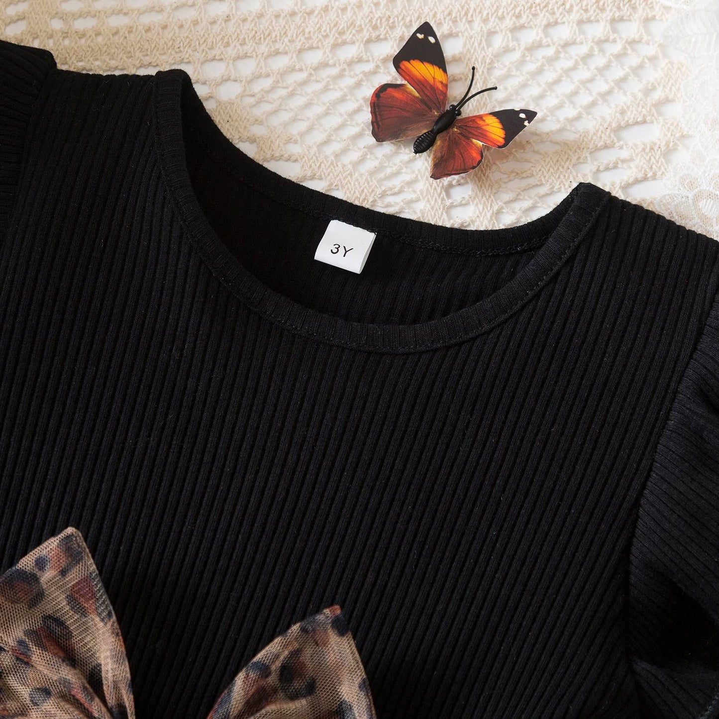 Vestido floral rosa preto para meninas de 3 a 8 anos, verão, roupas casuais par