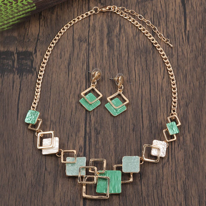 Moda simples gotejamento óleo geométrico conjuntos de jóias para acessórios